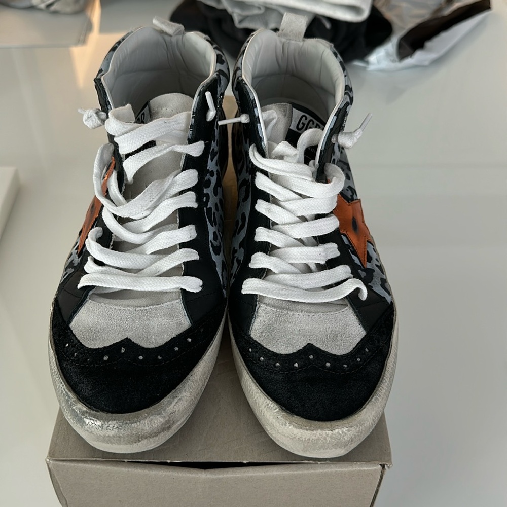 Golden goose leopard gold star mid star 38